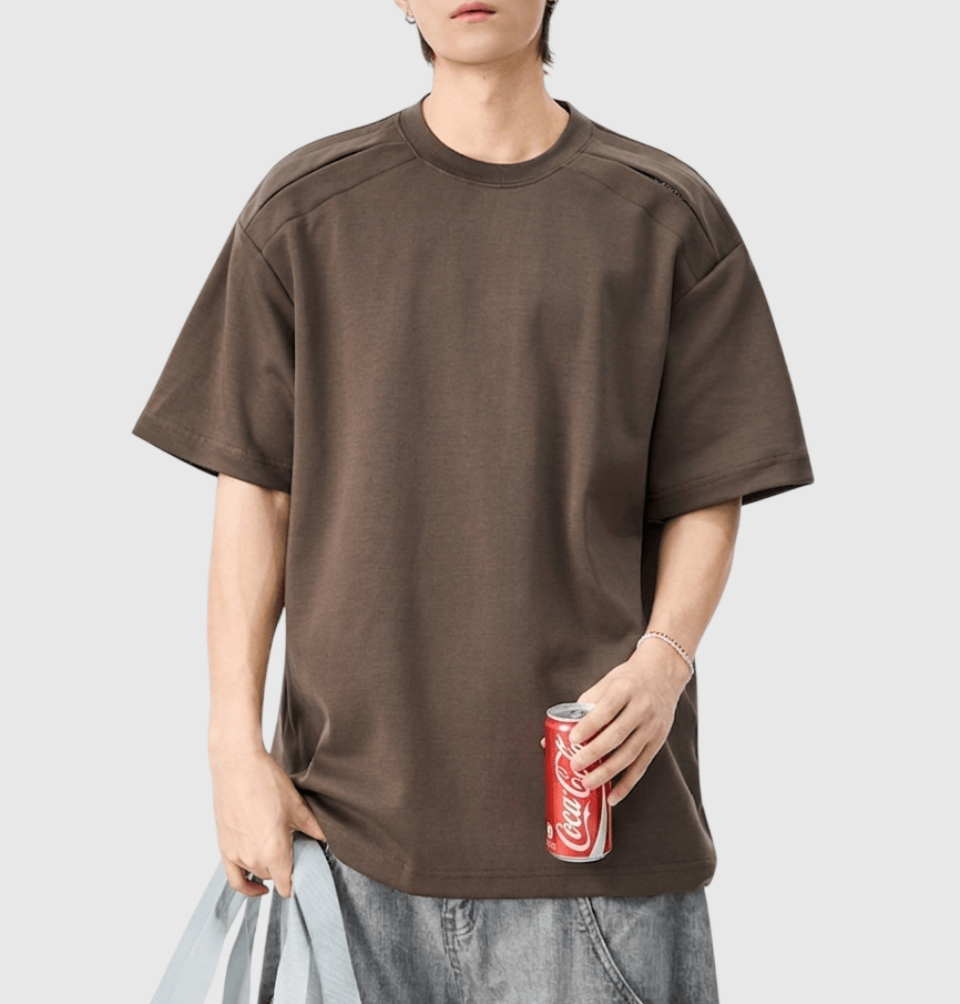 日系層次分割結構設計 短袖 T-Shirt [SBT-1565]