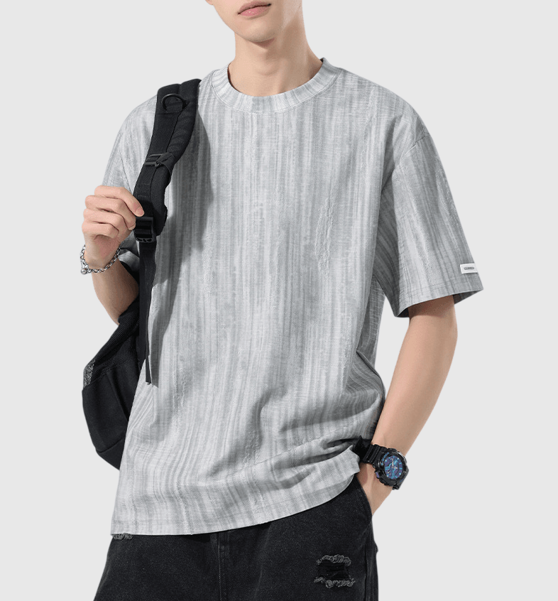 日系垂直瀑布紮染紋理編織 短袖 T-Shirt [SBT-1546]