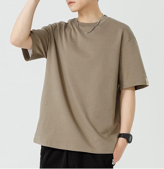 復古手袖標籤縫紉 短袖 T-Shirt [SBT-1421]