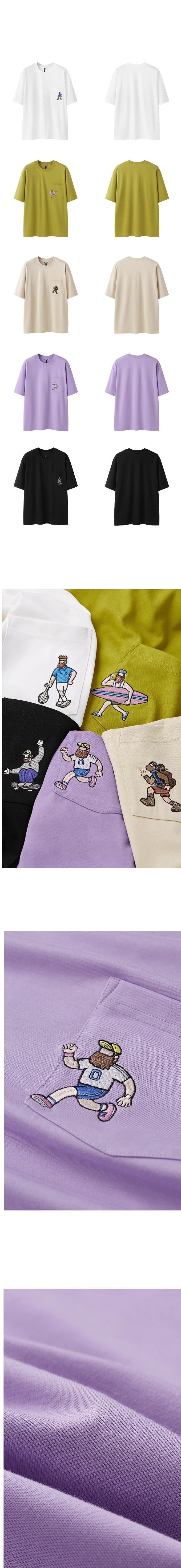 戶外運動圖案刺繡 短袖 T-Shirt [CBT-1268]