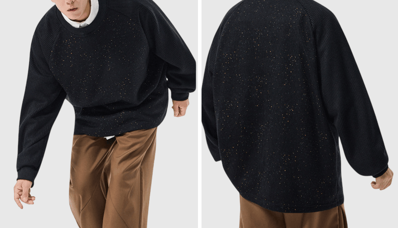 日系彩點紗紋理編織 長袖 T-Shirt [SBT-1472]