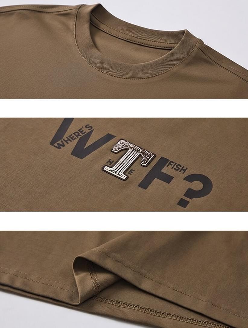 WTF 圖案文字印燙設計 短袖 T-Shirt [SBT-1528]