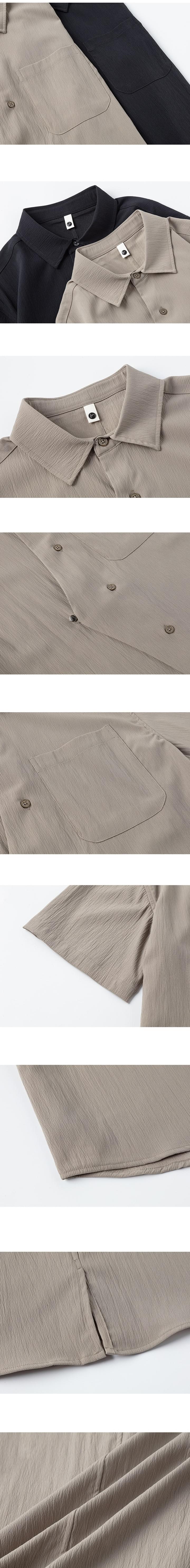 日系不規則層次設計 透氣短袖恤衫 [SBS-1401]