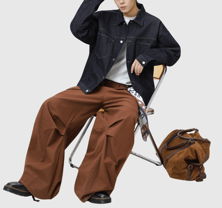 日系基礎雙設計前袋明線 純棉水洗牛仔長袖外套 [SBO-1221]