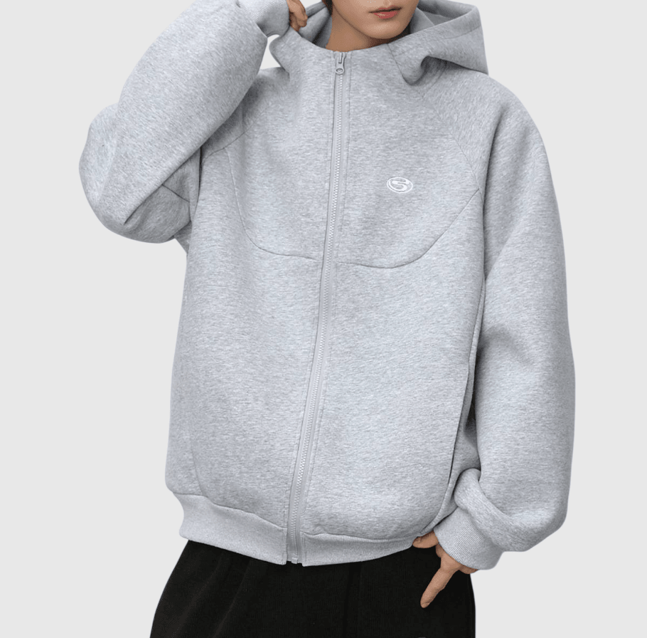 日系中身結構分割 BOXY 短版連帽衛衣外套 [SBO-1455]