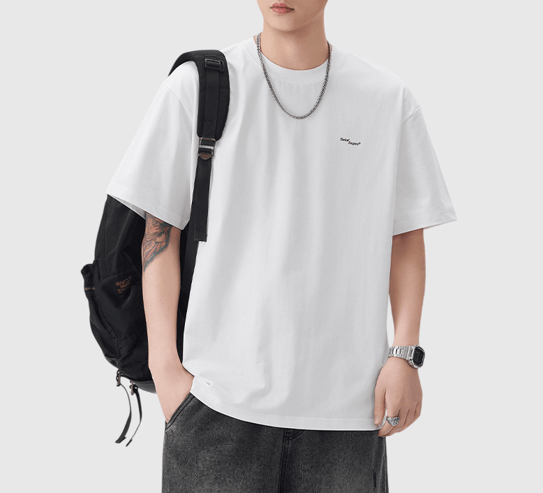 日系撞色細文字印燙設計 短袖 T-Shirt [SBT-1510]