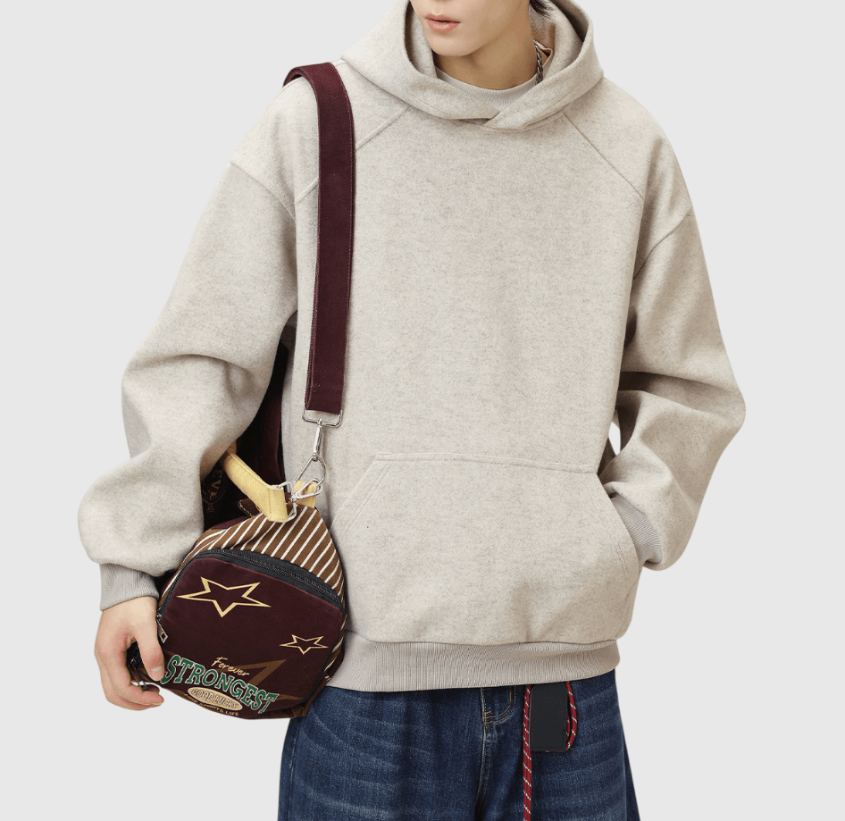 日系基礎純色 毛絨連帽長袖衛衣 [SBH-1321]