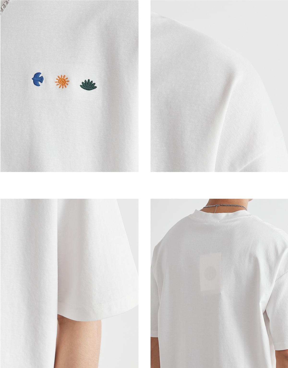 山系戶外細圖案刺繡設計 短袖 T-Shirt [SBT-1560]