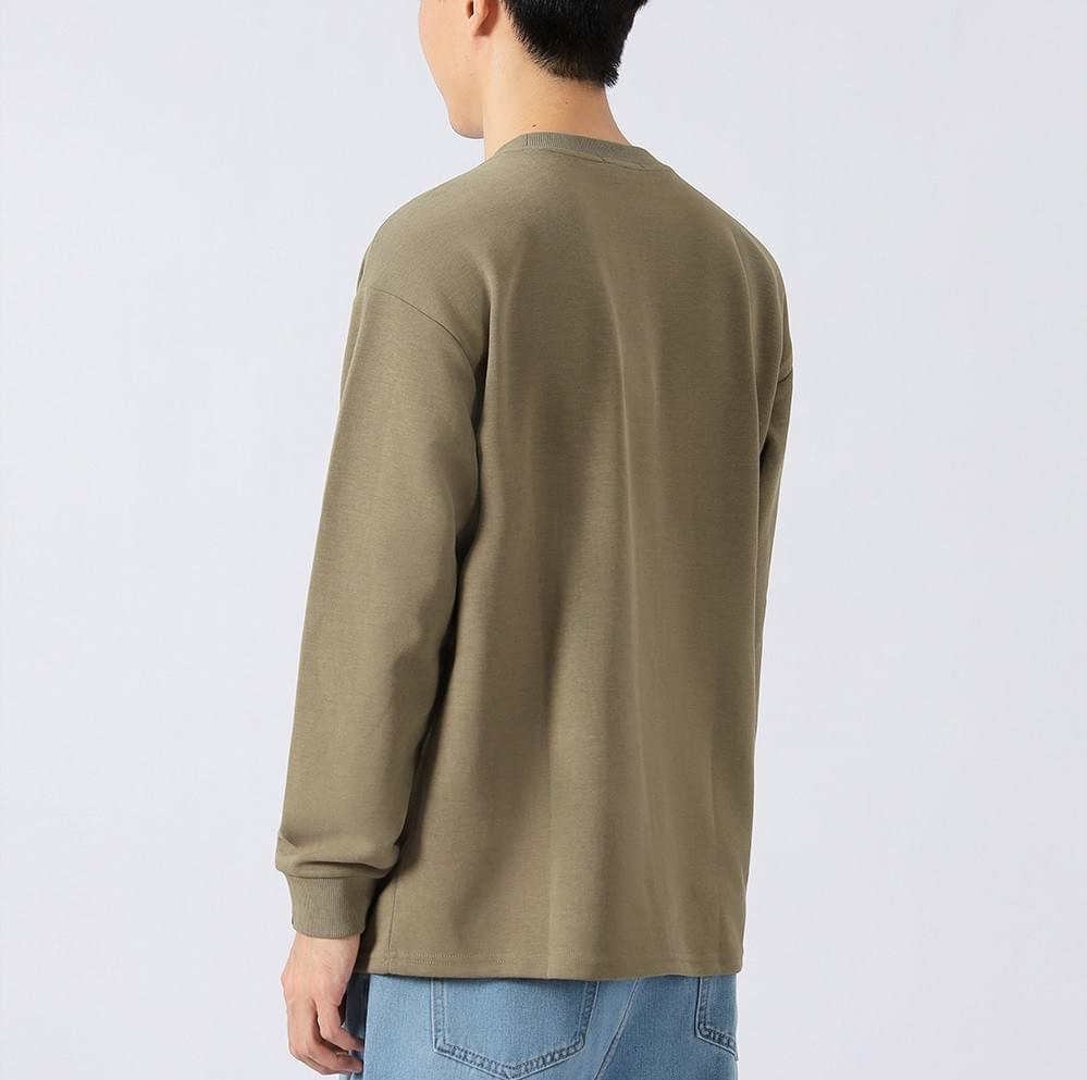 復古中身立體文字印燙 紮染長袖 T-Shirt [CBT-1227]