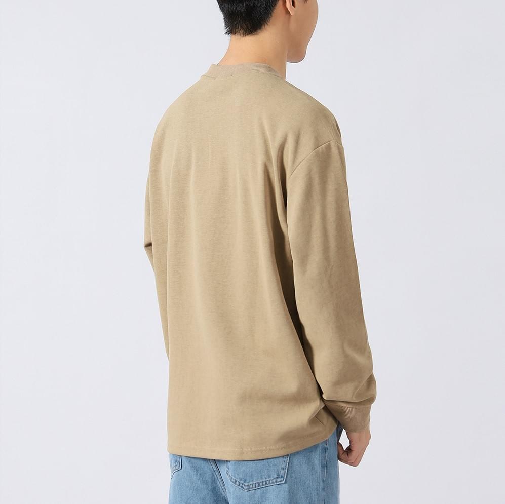 復古中身立體文字印燙 紮染長袖 T-Shirt [CBT-1227]