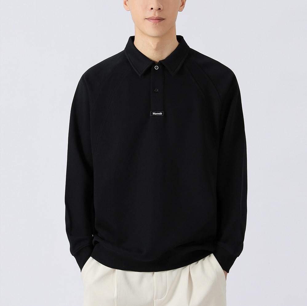 日系細文字刺繡 重磅長袖 POLO 衛衣 [CBH-1001]