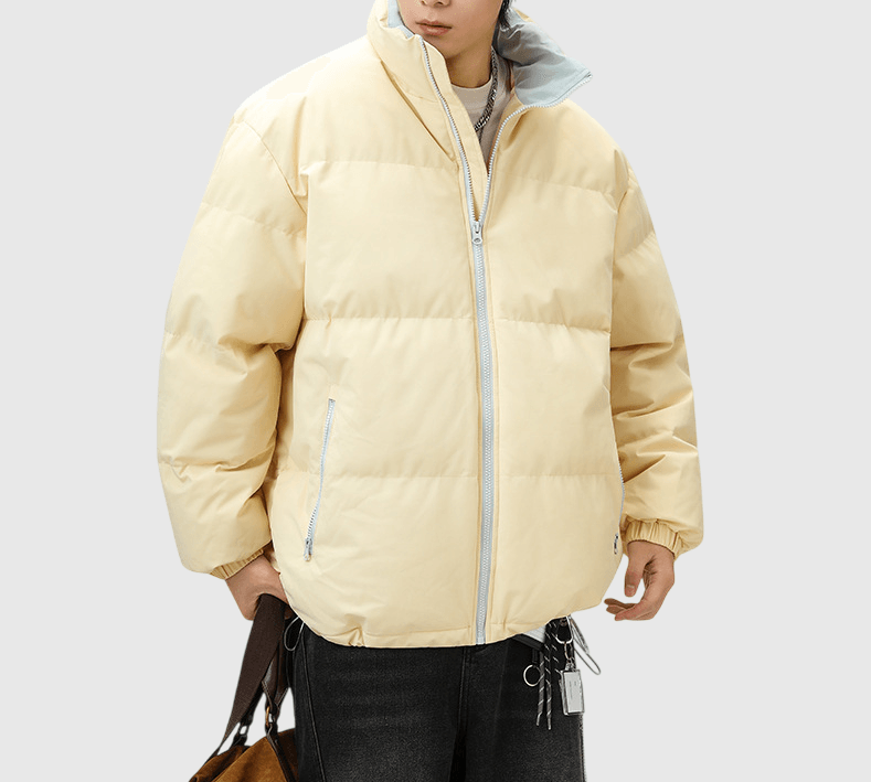 日系基礎內層領口撞色設計 夾棉長袖外套 [SBO-1488]