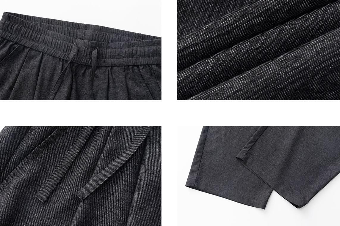 日系基礎混色編織輕便透氣 闊腿直筒垂感長褲 [SBP-1192]