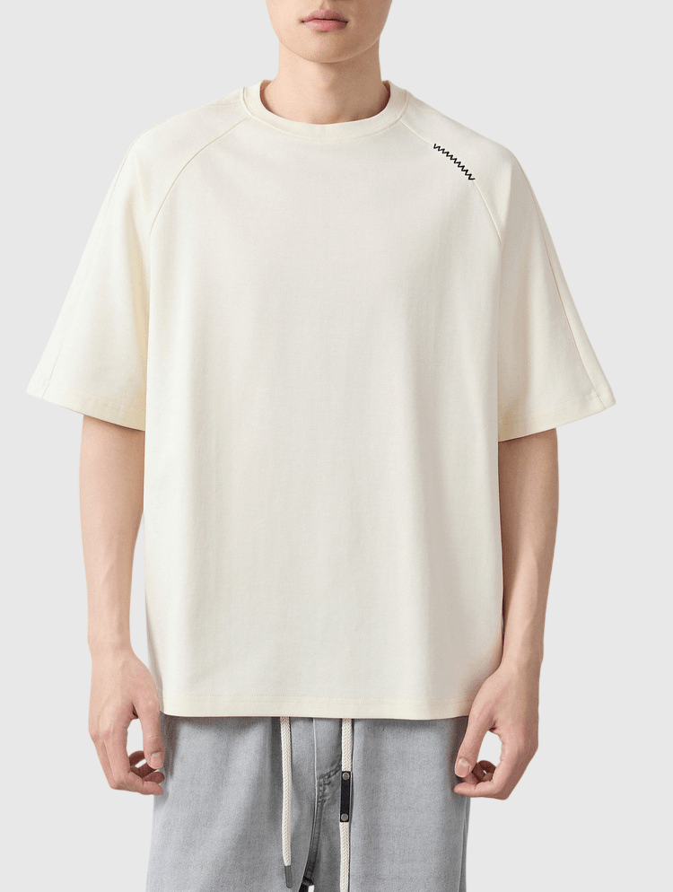 手工縫線刺繡設計 短袖 T-Shirt [CBT-1333]