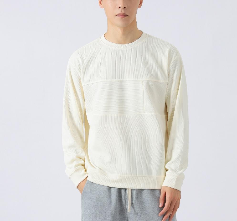 日系肌理紋理拼接 長袖 T-Shirt [CBT-1117]