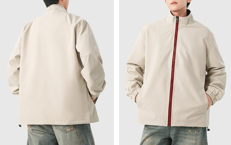 內層撞色設計 長袖風褸外套 [CBJ-1071]