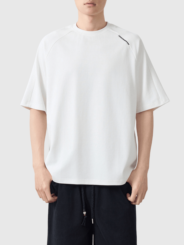 手工縫線刺繡設計 短袖 T-Shirt [CBT-1333]