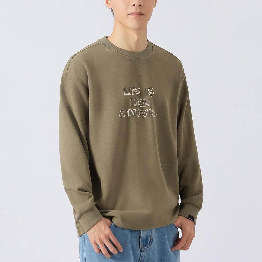 復古中身立體文字印燙 紮染長袖 T-Shirt [CBT-1227]