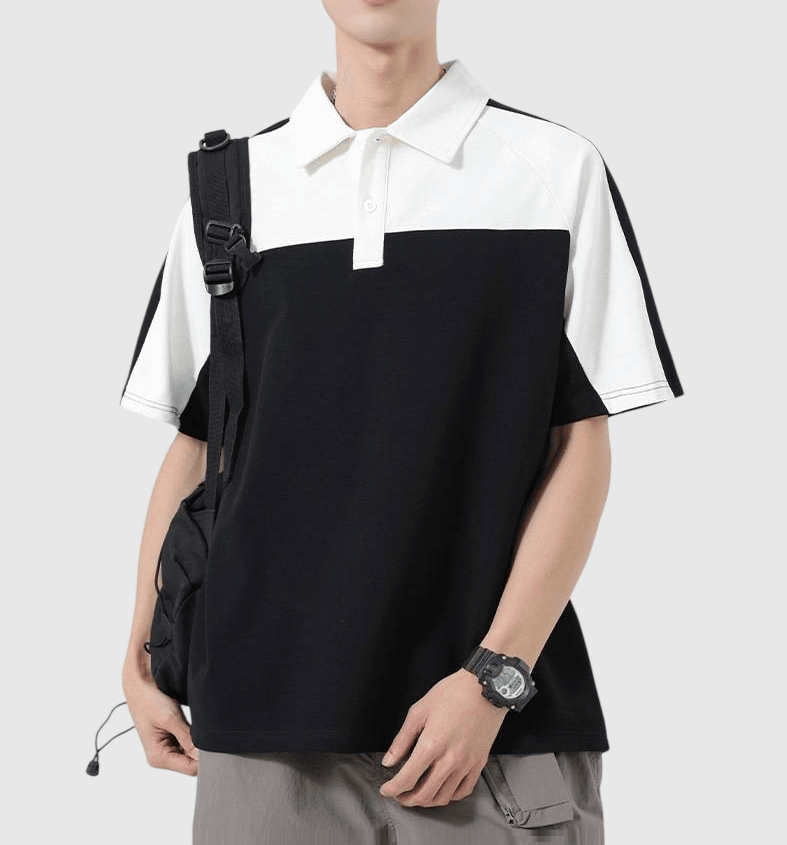 日系全身撞色色織工藝  短袖 POLO T-Shirt [SBT-1500]