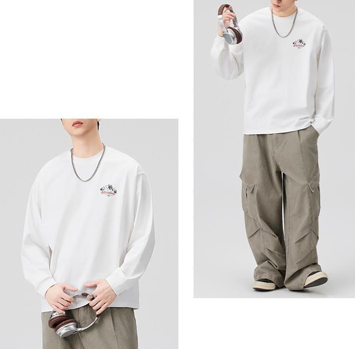 山系戶外露營車圖案印燙 純棉長袖 T-Shirt [SBT-1311]