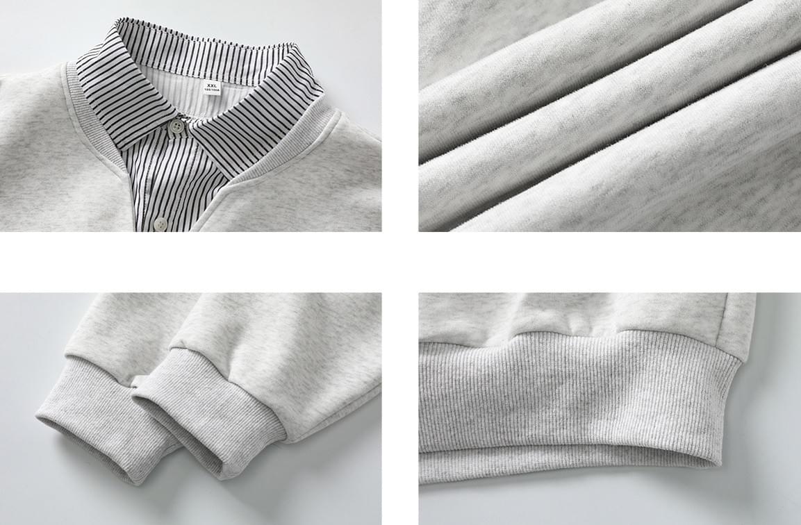 日系假兩件式恤衫拼接 圓領長袖衛衣 [SBH-1345]