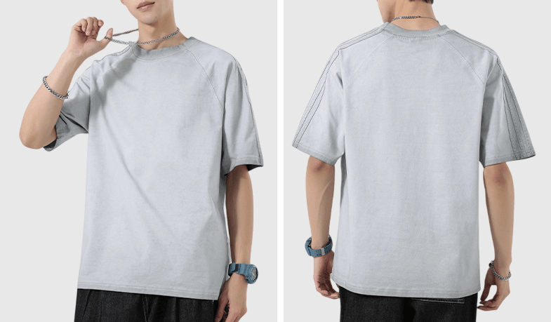 復古重工蠟染水洗縫線工藝設計 短袖 T-Shirt [SBT-1518]