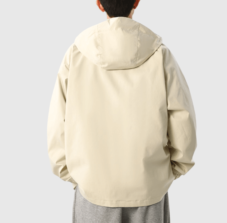 層次斜袋縫線設計 長袖連帽風褸外套 [CBJ-1073]