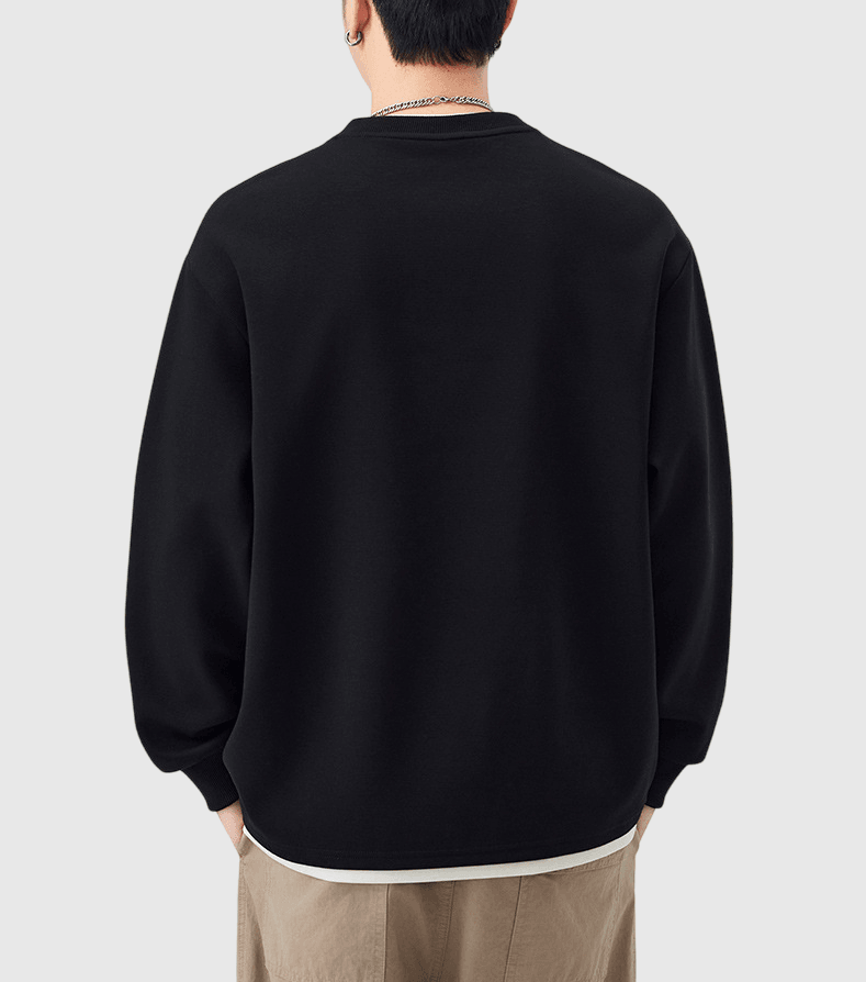 日系基礎假兩件式設計 長袖 T-Shirt [SBT-1470]