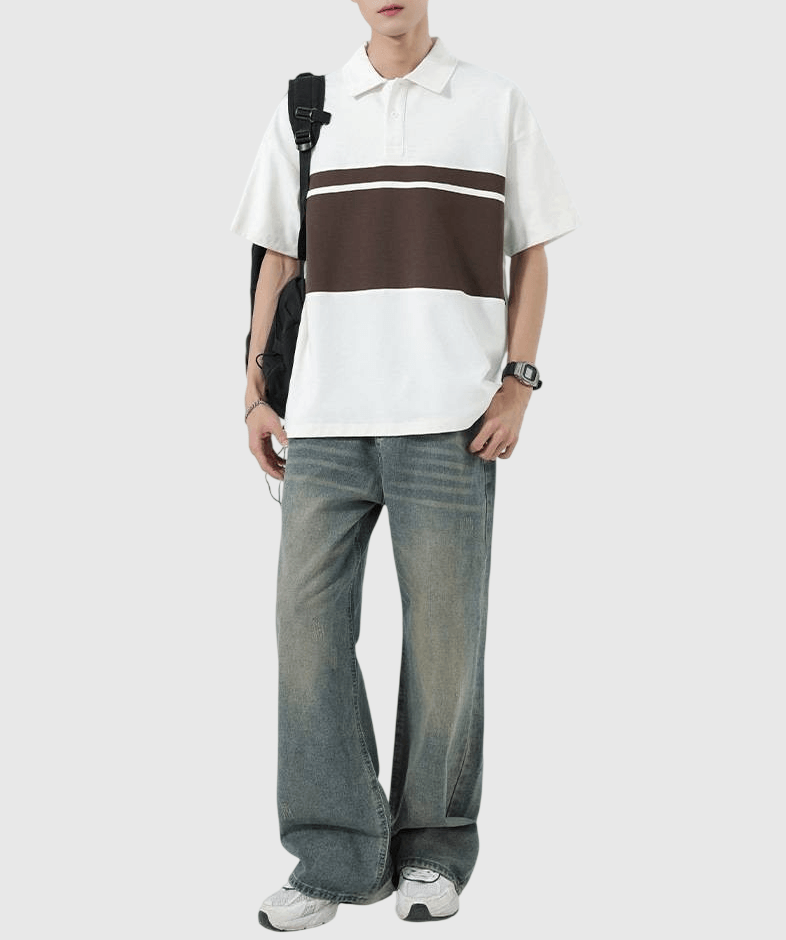 復古中身撞色色織工藝  短袖 POLO T-Shirt [SBT-1490]