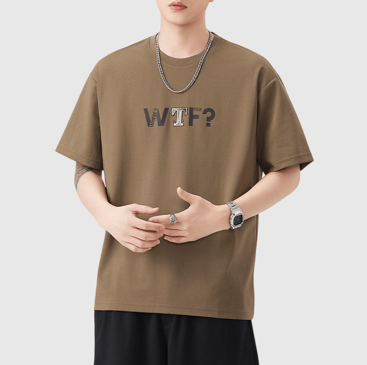 WTF 圖案文字印燙設計 短袖 T-Shirt [SBT-1528]
