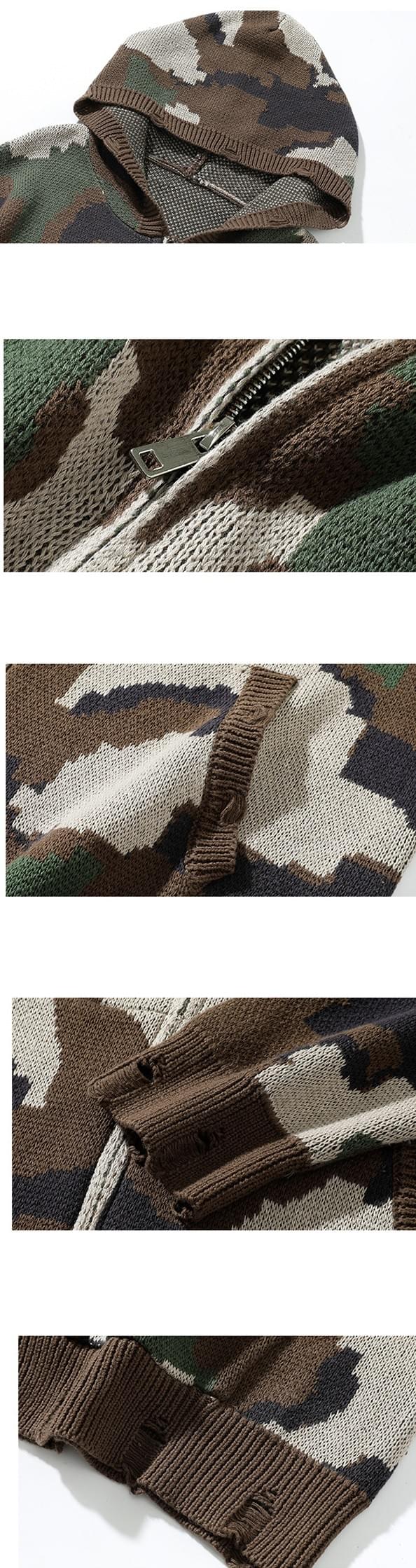 迷彩色系設計  純棉針織外套 [CBJ-1068]