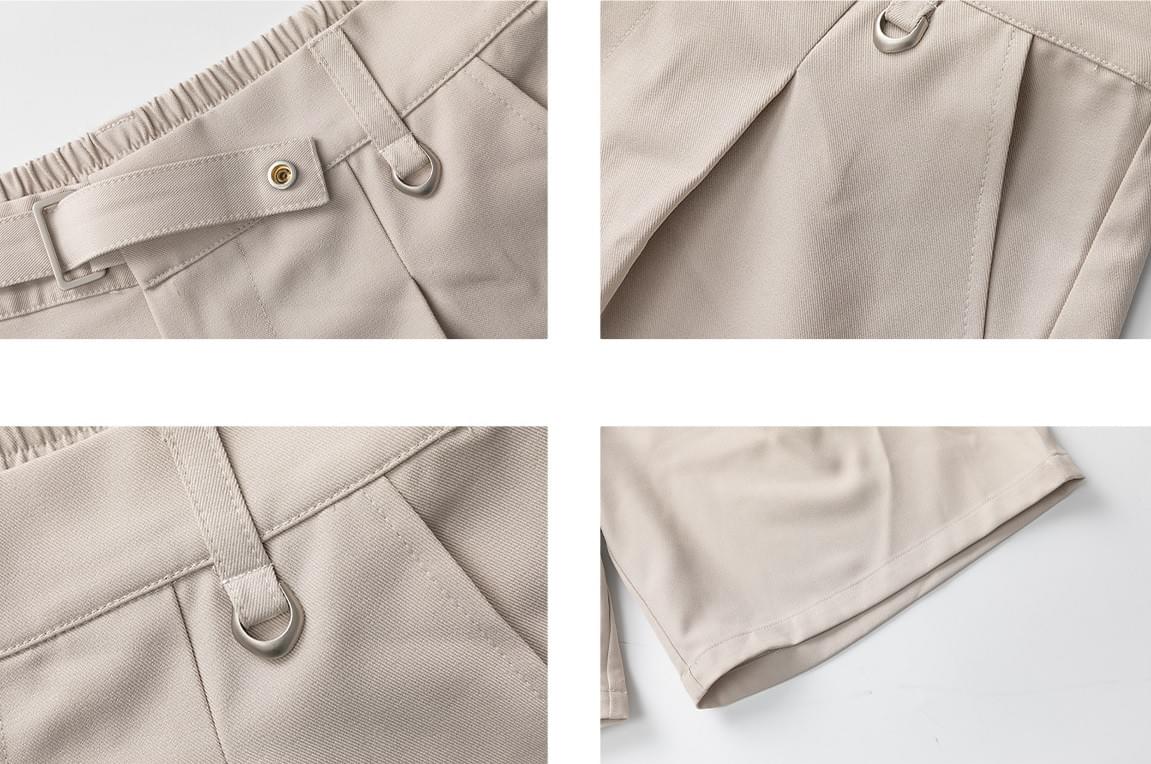 日系基礎立體褶皺設計 垂感西裝短褲 [SBST-1150]