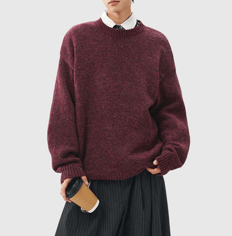 混色紗線編織設計 圓領針織冷衫 [CBK-1035]