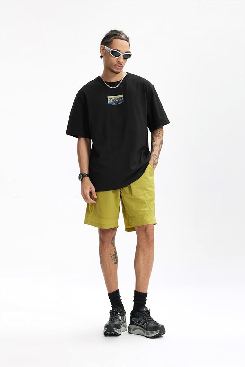戶外露營車前後圖案印燙 純棉短袖 T-Shirt [CBT-1239]