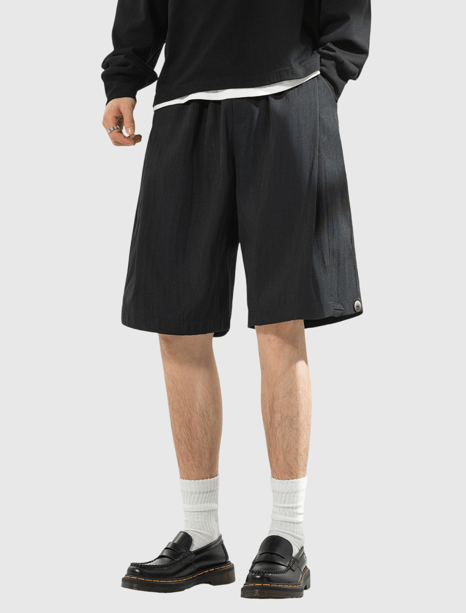 日系立體層次分割折疊 透氣垂感短褲 [SBST-1155]