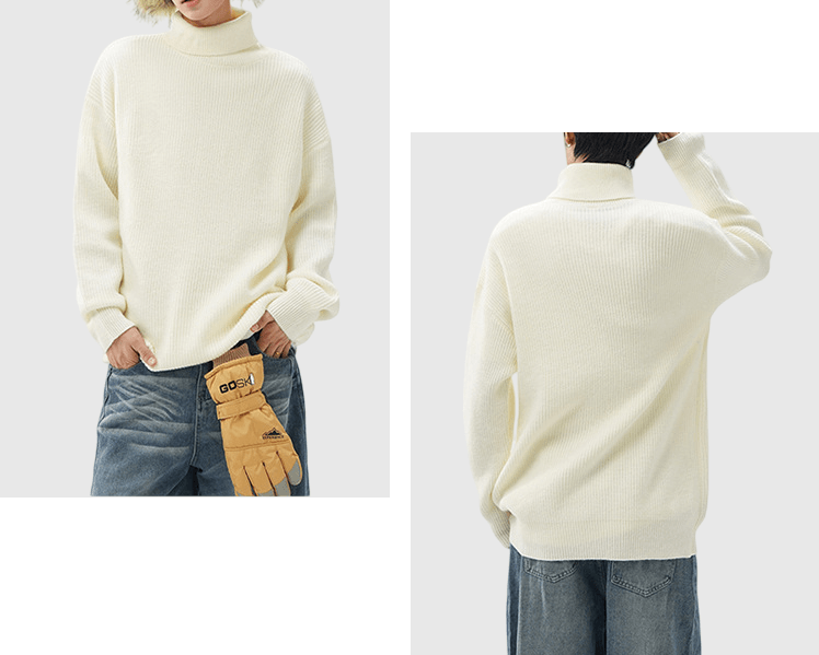 基礎編織紋理設計 高領針織冷衫 [CBK-1043]