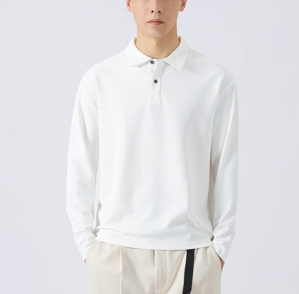 日系基礎肌理紋理 長袖 POLO T-Shirt [CBT-1220]