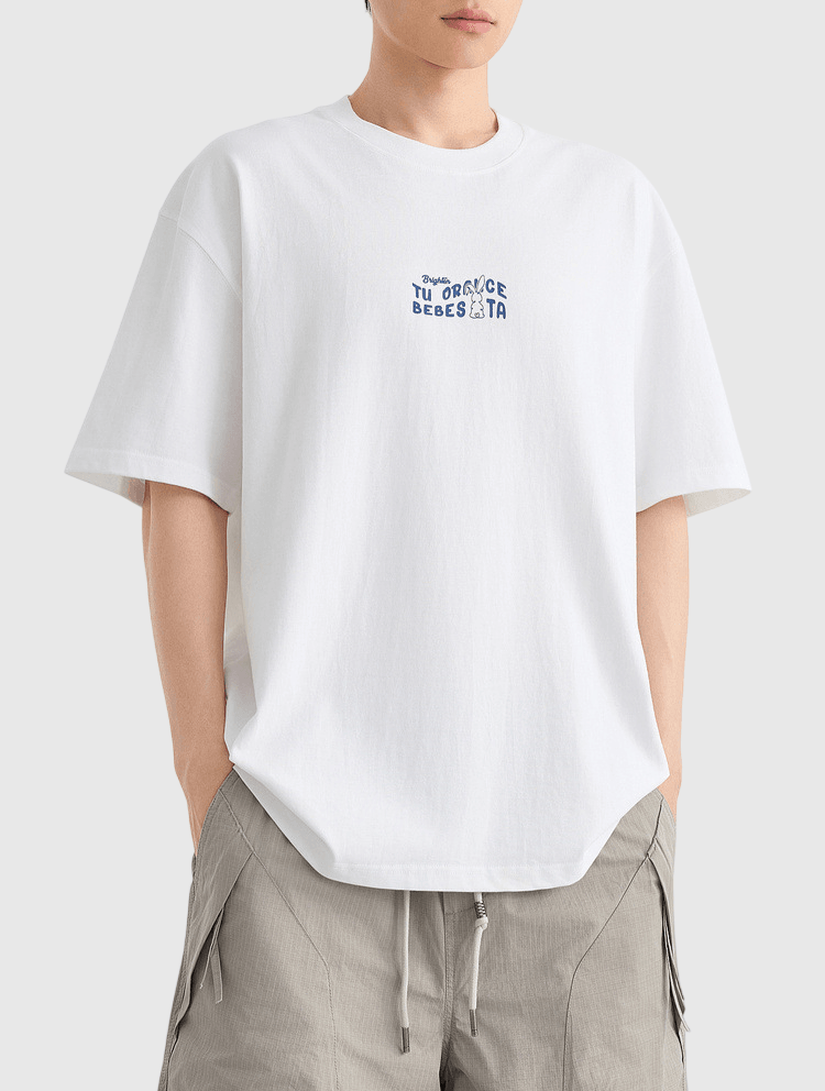 撞色文字圖案印燙設計 純棉短袖 T-Shirt [CBT-1289]