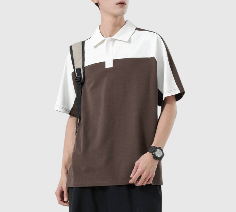 日系全身撞色色織工藝  短袖 POLO T-Shirt [SBT-1500]