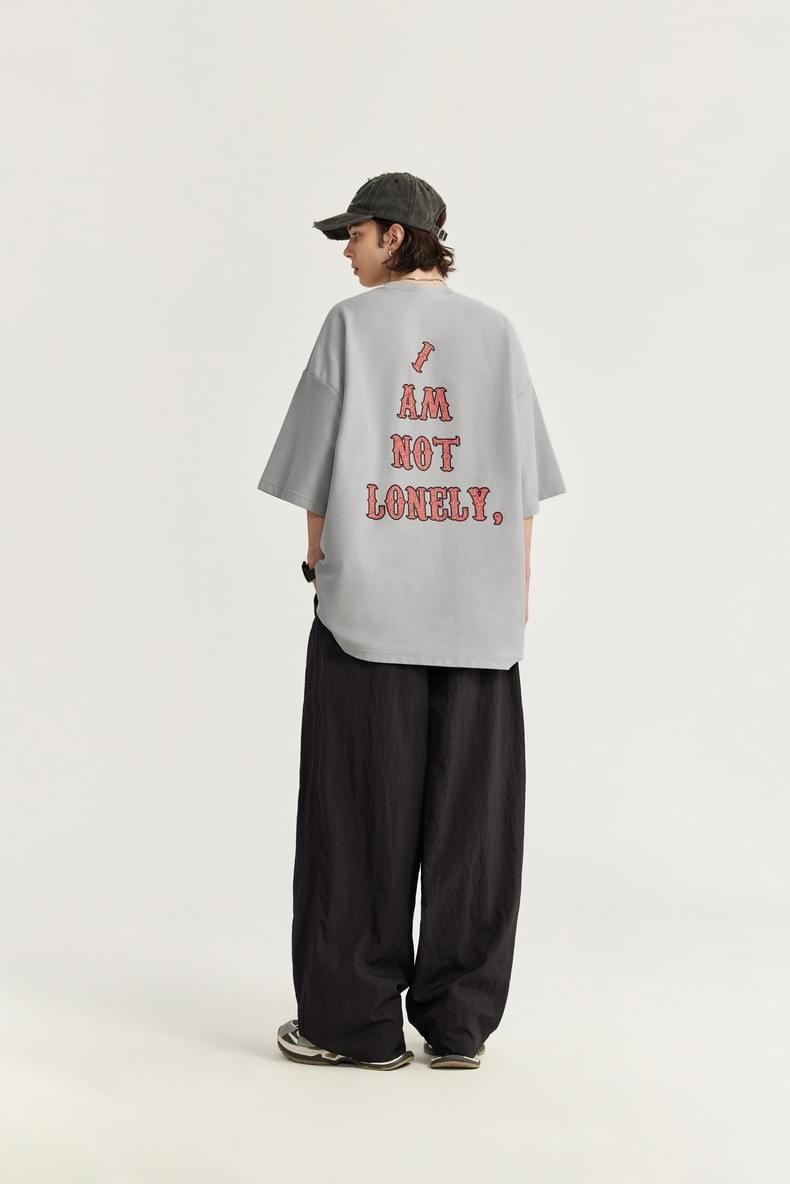 裂紋文字印燙 純棉短袖 T-Shirt [CBT-1110]