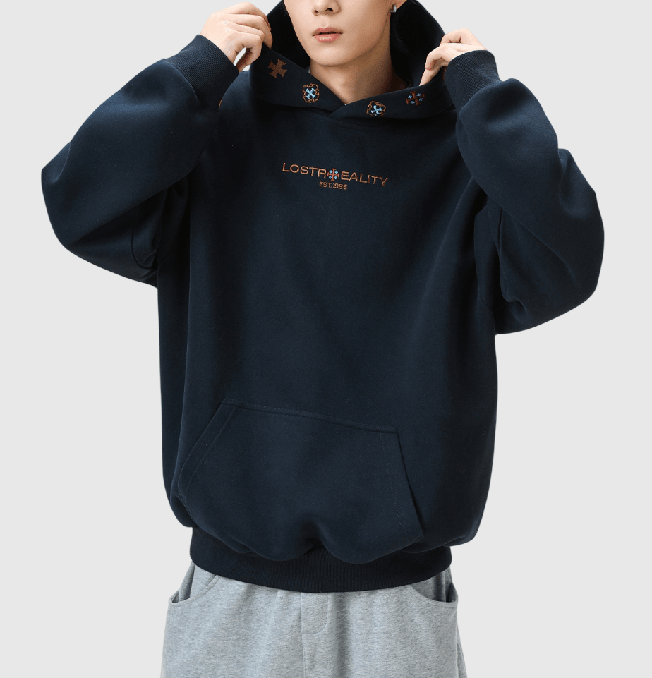 復古民族風細圖案刺繡編織 連帽長袖衛衣 [SBH-1285]