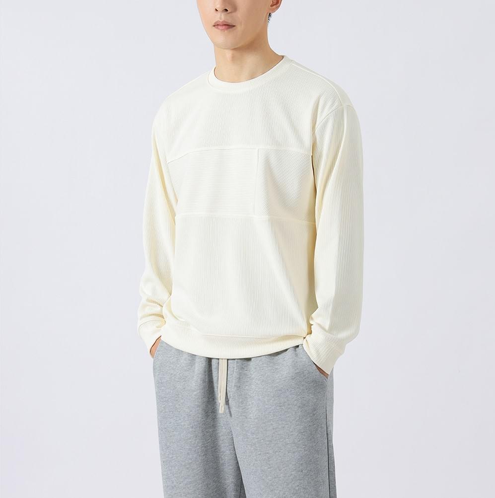 日系肌理紋理拼接 長袖 T-Shirt [CBT-1117]