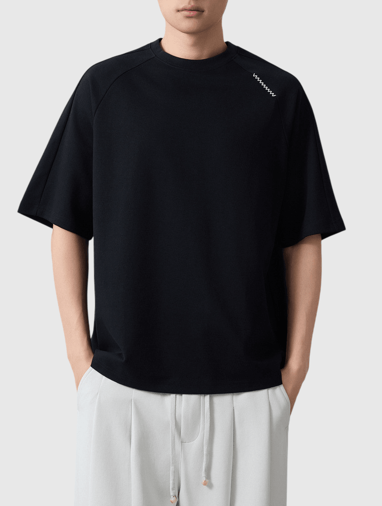 手工縫線刺繡設計 短袖 T-Shirt [CBT-1333]