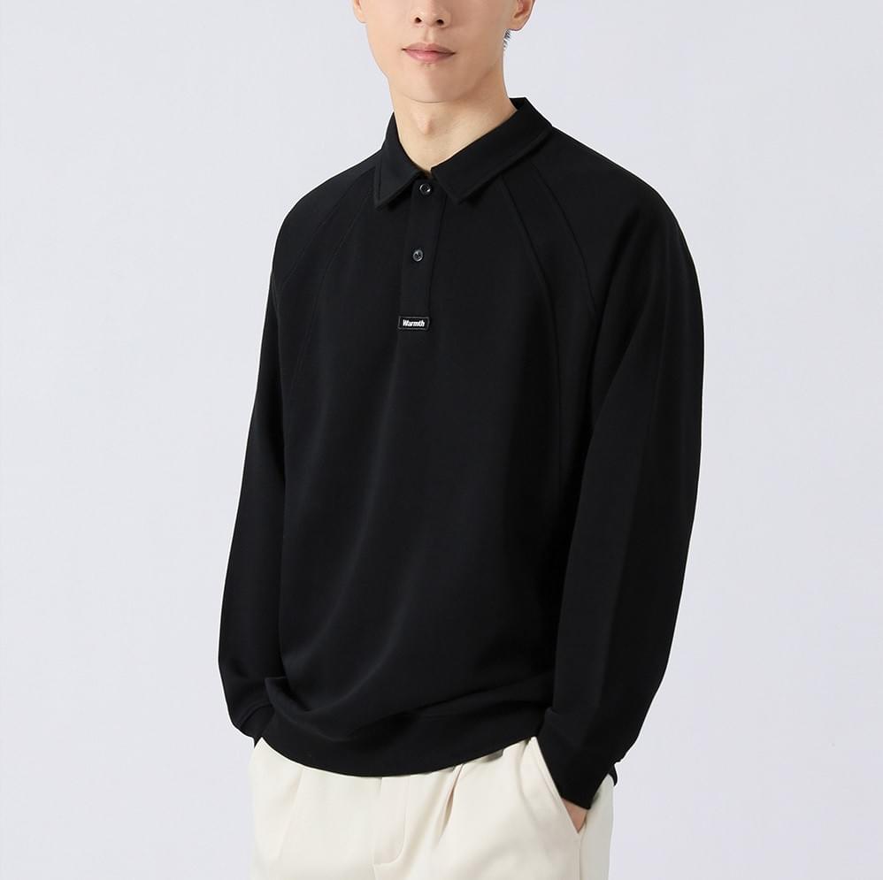 日系細文字刺繡 重磅長袖 POLO 衛衣 [CBH-1001]
