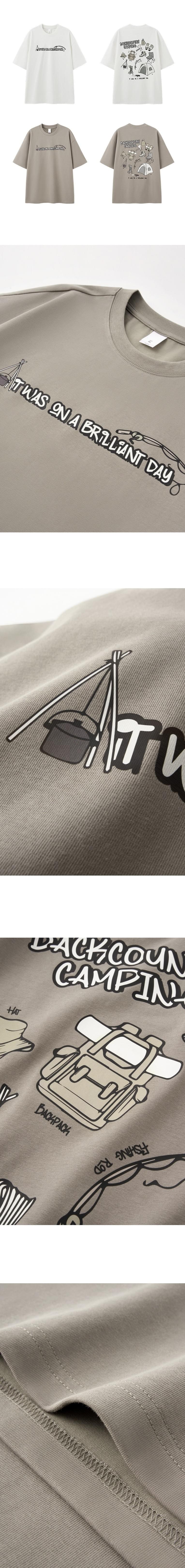 戶外露營細圖案文字印燙 短袖 T-Shirt [CBT-1265]