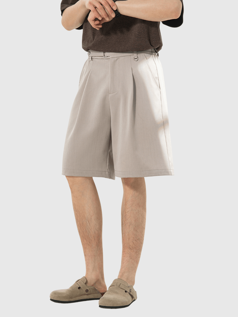 日系基礎立體褶皺設計 垂感西裝短褲 [SBST-1150]