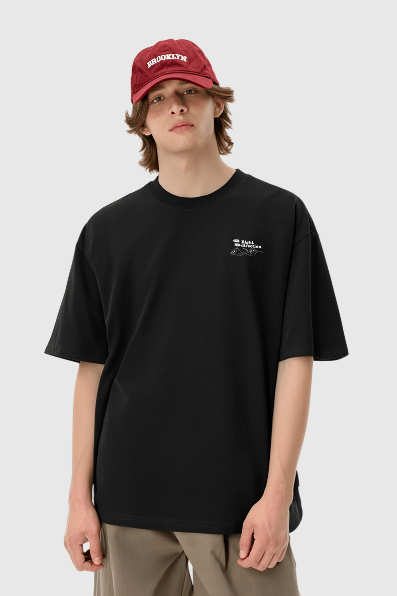 戶外登山地圖圖案文字印燙 短袖 T-Shirt [CBT-1266]