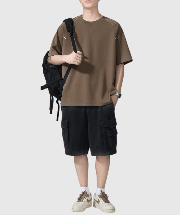 側車縫工藝設計 透氣短袖 T-Shirt [SBT-1576]