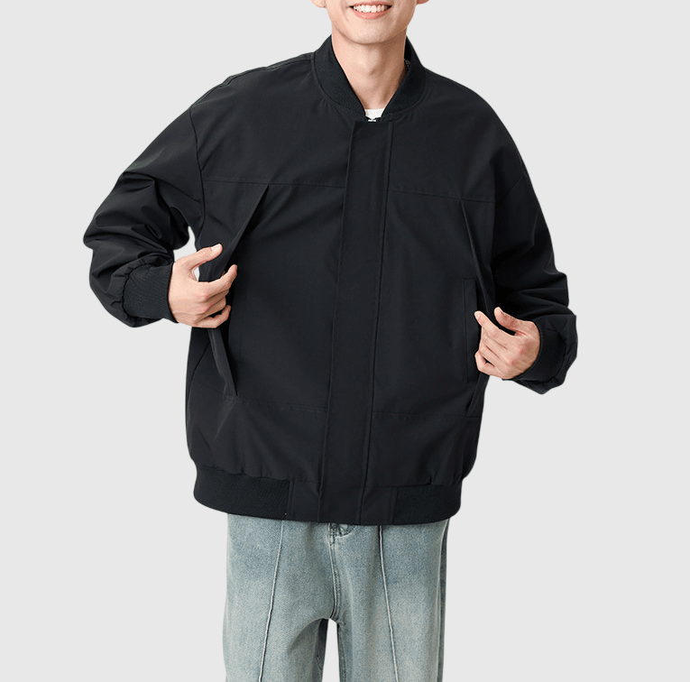 日系基礎雙側斜暗袋設計 棒球外套 [SBO-1485]