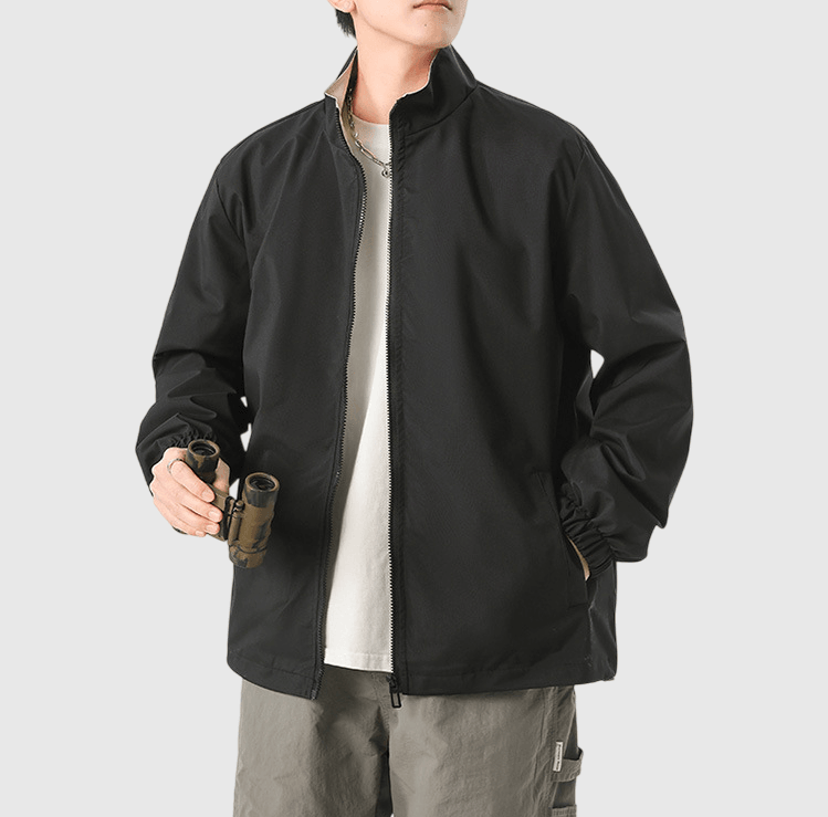 內層撞色設計 長袖風褸外套 [CBJ-1071]